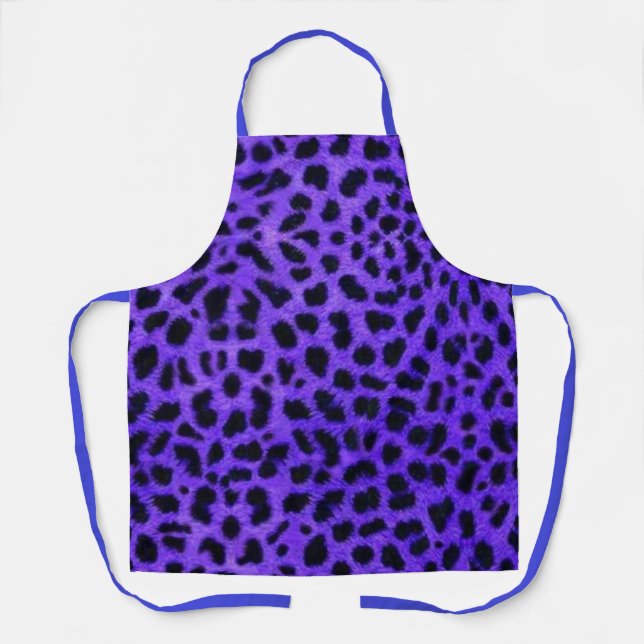 Lavendelblauer Leopard-Tierdruck-Küchenschürze Schürze (Vorderseite)