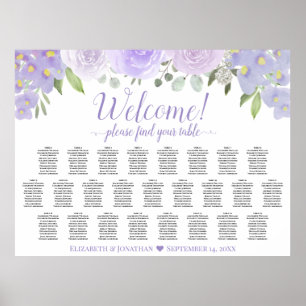 Lavendelblume 25 Tabelle Hochzeitskarte Poster