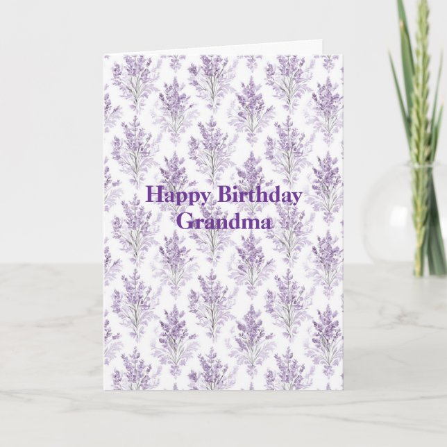 Lavendelblumen Geburtstag Karte (Vorderseite)