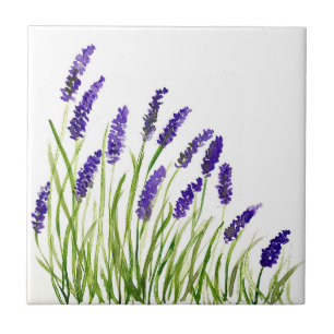 Lavendelblumen Kräuter rustikal lila Aquarell Fliese