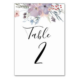 Lavendelblumen-Tischnummer. Lila Hochzeit Tischnummer