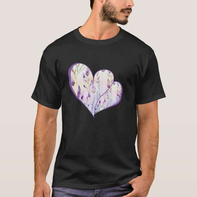 Lavendelblumengarten T-Shirt (Vorderseite)