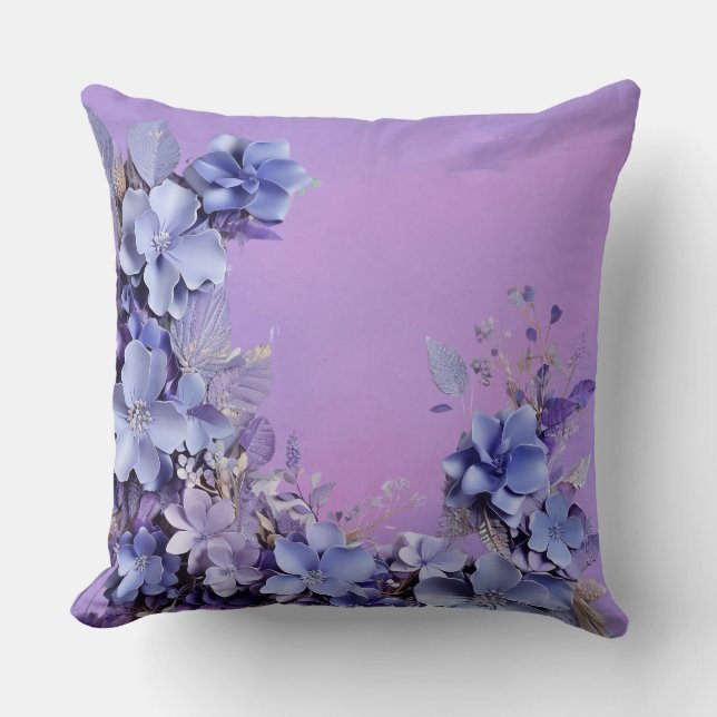 Lavendelblut: 3D-Blume-Kissen" Kissen (Vorderseite)