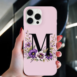 Lavendelblut: Mit Monogramm erste "M" iPhone 16 Pro Max Hülle
