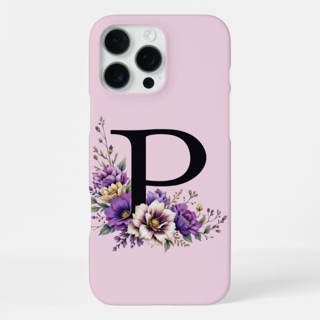Lavendelblüte: Mit Monogramm erste "P" iPhone 16 Pro Max Hülle (Rückseite)
