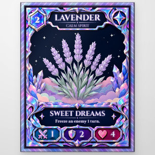 Lavendelblüte, Regenbogenfolien-Kunst Postkarte