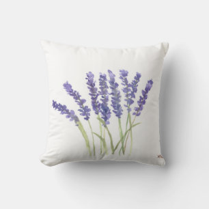 Lavendelblüten Aquarell Kräuter lila Veilchen Kissen