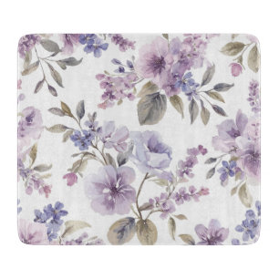 Lavendelblüten Aquarell Lila Botanisch Schneidebrett