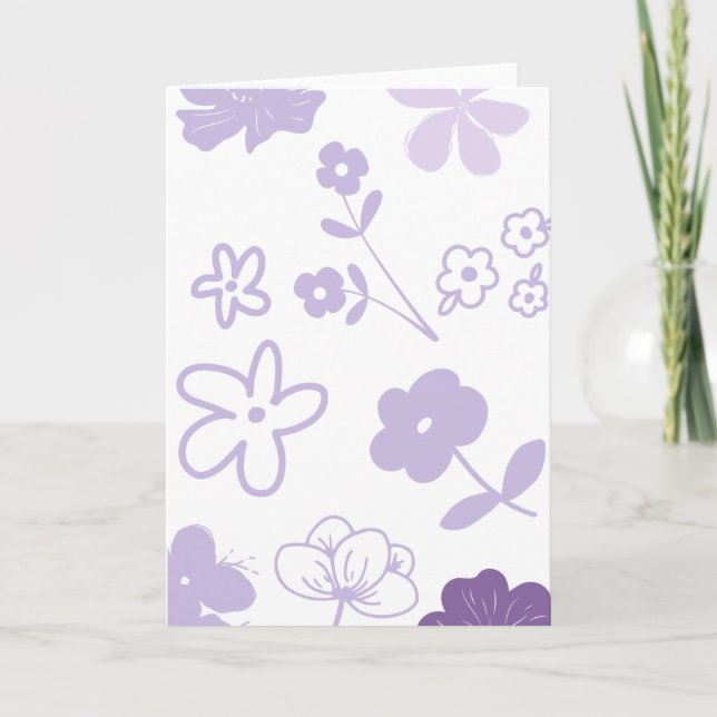 Lavendelblüten auf weißem Hintergrund Karte (Vorderseite)