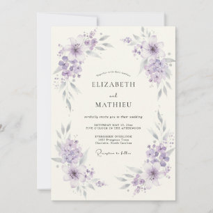 Lavendelblüten-Bogen-Hochzeit Einladung
