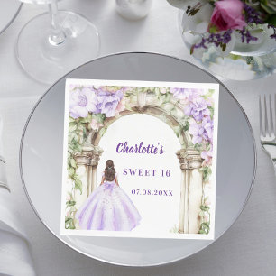 Lavendelblüten-Bogenkleid Sweet 16 Lunch Serviette