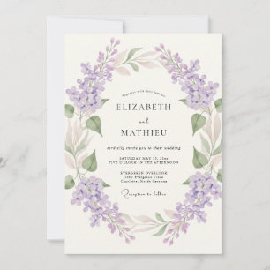 Lavendelblüten-Girlande Hochzeit Einladung