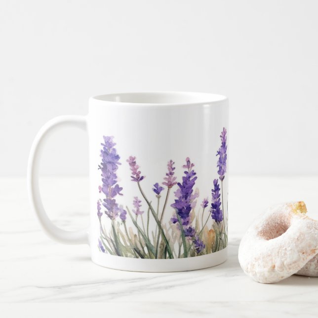 Lavendelblüten Kaffeetasse (Mit Donut)