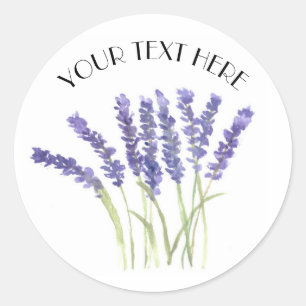 Lavendelblüten Kräuter Floral Rustikal Text Runder Aufkleber