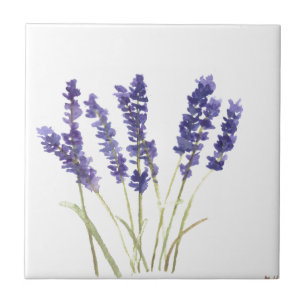 Lavendelblüten Kräuter rustikal lila Aquarell Fliese