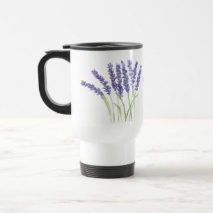 Lavendelblüten Lila Floral Aquarell Reisebecher