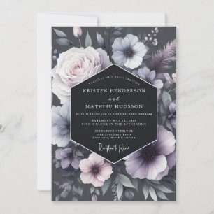 Lavendelblüten Moody Romance Hochzeit Einladung