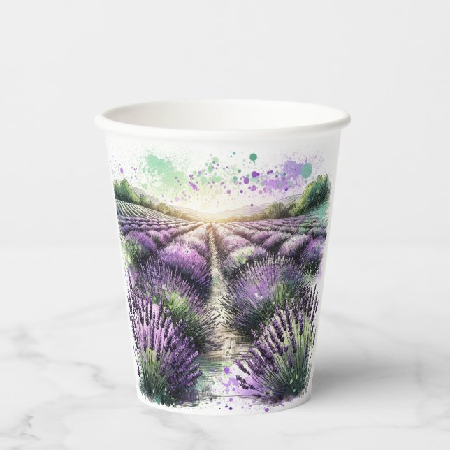 Lavendelblüten Serenity Tasse Pappbecher (Vorderseite)