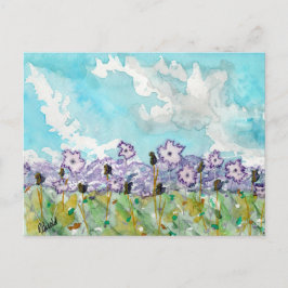 Lavendelblüten und Wolken Postkarte