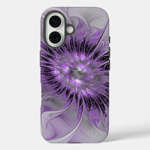 Lavendelblütentraum Moderne Abstrakte Fraktal-Kuns iPhone 16 Hülle