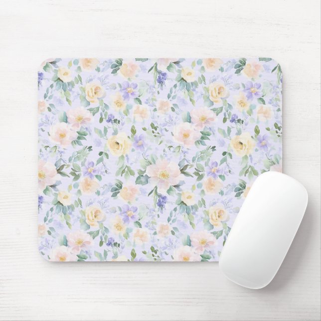 Lavendelcreme-Blüten Mousepad (Mit Mouse)