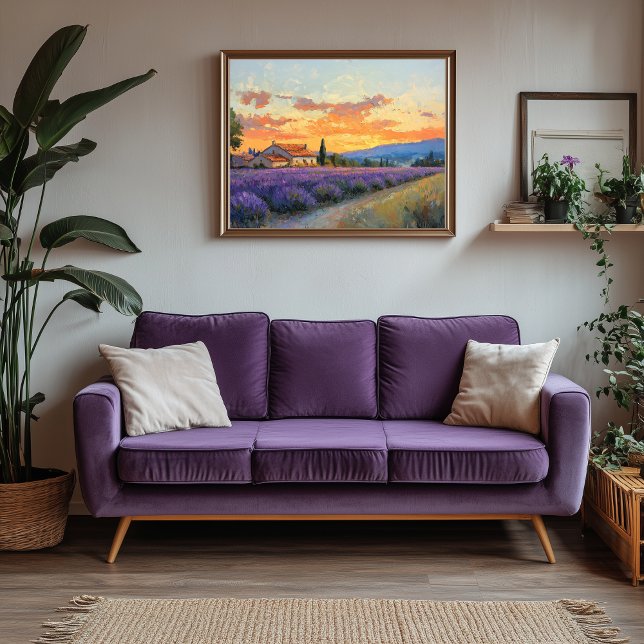 Lavendelfarm in der Provence Leinwanddruck (Lavender Farm Artwork)