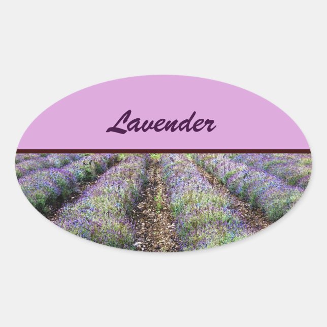 Lavendelfarm Ovaler Aufkleber (Vorderseite)