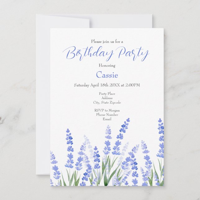 Lavendelfeld 2 einladung (Vorderseite)