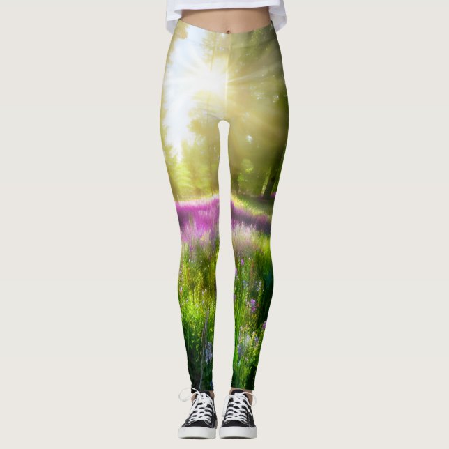 Lavendelfeld Leggings (Vorderseite)