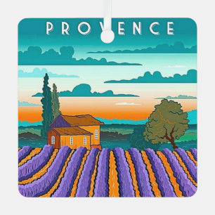 Lavendelfeld Provence Frankreich Ornament Aus Metall