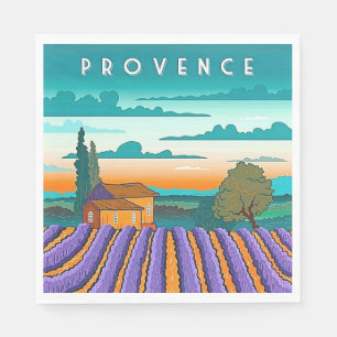 Lavendelfeld Provence Frankreich Serviette