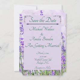 Lavendelfelder Hochzeitsszenierungen speichern die Save The Date