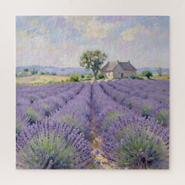 Lavendelfelder Provence Cottage Impressionist (Vertikal)