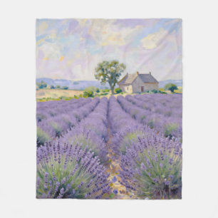 Lavendelfelder Provence Cottage Impressionist Fleecedecke