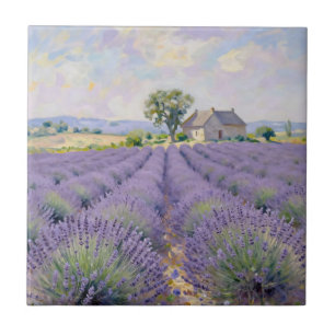 Lavendelfelder Provence Cottage Impressionist Fliese