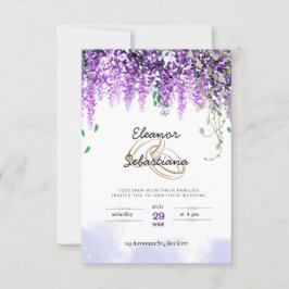 Lavendelfeldern Einladung zur Hochzeitskarte