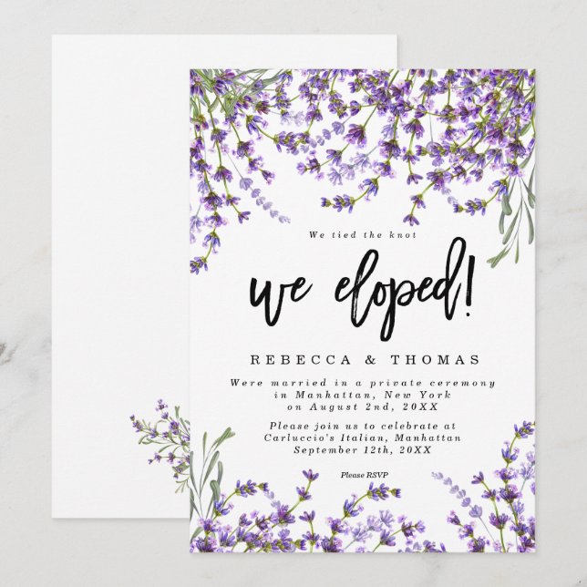 Lavendelflorale boho modern haben wir Einladung (Vorne/Hinten)