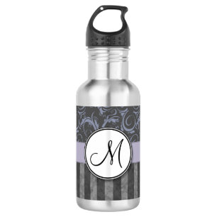 Lavendelgraue Floralscheiben und -streifen mit Mon Trinkflasche