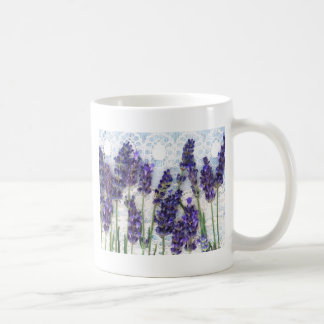 Lavendelhintergrund Kaffeetasse