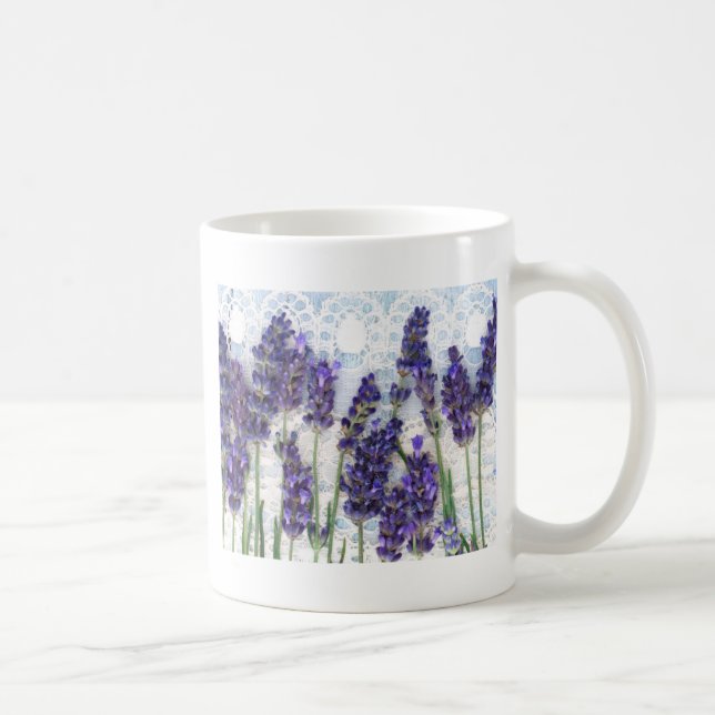 Lavendelhintergrund Kaffeetasse (Rechts)