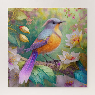 Lavendelköpfiger Orangebrüstiger Fantasie Vogel