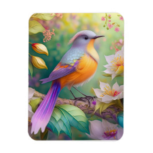 Lavendelköpfiger Orangebrüstiger Fantasie Vogel Magnet