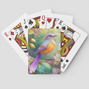 Lavendelköpfiger Orangebrüstiger Fantasie Vogel Spielkarten