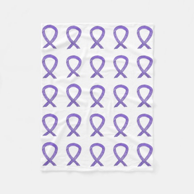 Lavendelkrebs-Bewusstsein Ribbon Fleece Blanket (Vorderseite)