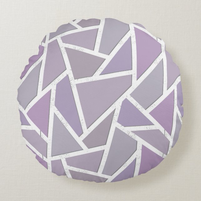 Lavendelmosaikmuster Rundes Kissen (Vorderseite)