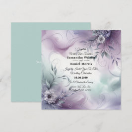 Lavendelnebel und Wasserfarbenflüßer Hochzeit Einladung