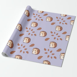 Lavendelpapier mit nahtlosem Umschlag mit Igel Geschenkpapier