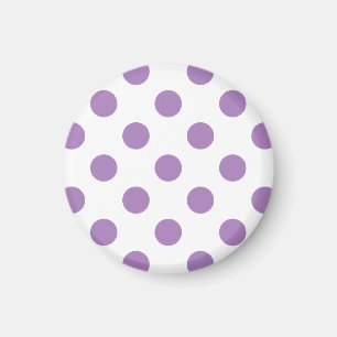 Lavendelpolka-Punkte auf weiß Magnet