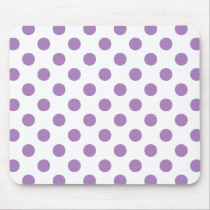 Lavendelpolka-Punkte auf weiß Mousepad