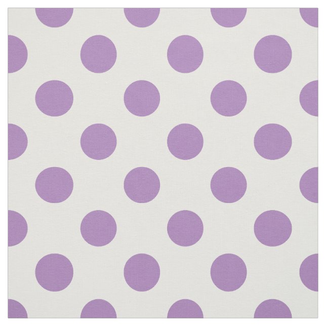 Lavendelpolka-Punkte auf weiß Stoff (Muster)
